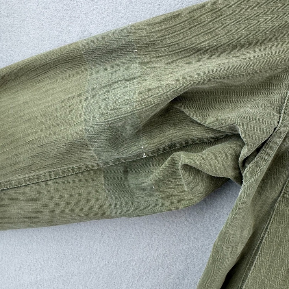 40s HBT Jacket Coat Mens Fits Medium 22x29" M-43 WWII Green 13 Star Buttons - Picture 4 of 16